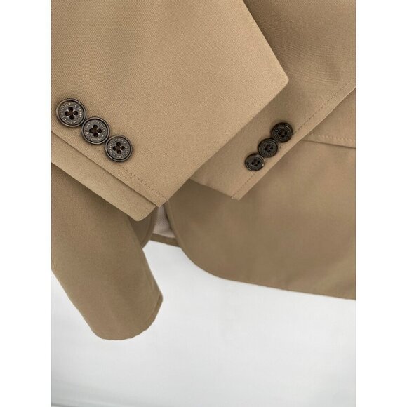 TravelSmith Mens Vintage Tan Microfiber Blazer 40R Tan Net Mesh Lining - Picture 8 of 16